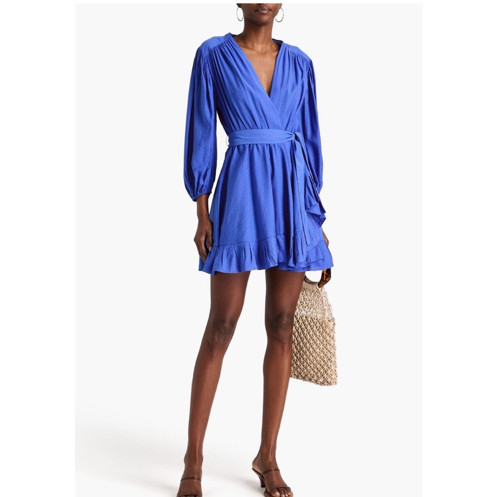 Maje Blue Ruffle Dress 38